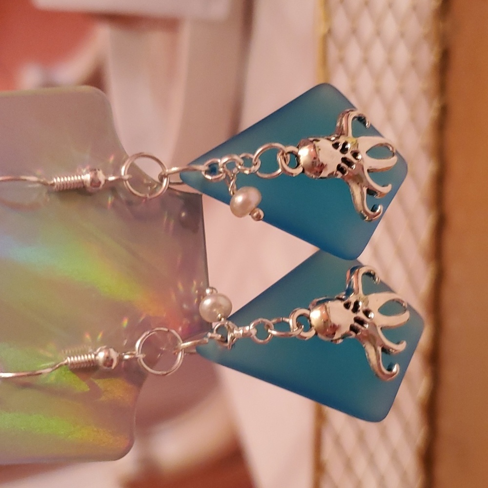 Sea glass earrings no1021 - Picture 2 of 4